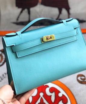 에르메스 미니 켈리백22 블루파온 금장 스위프트